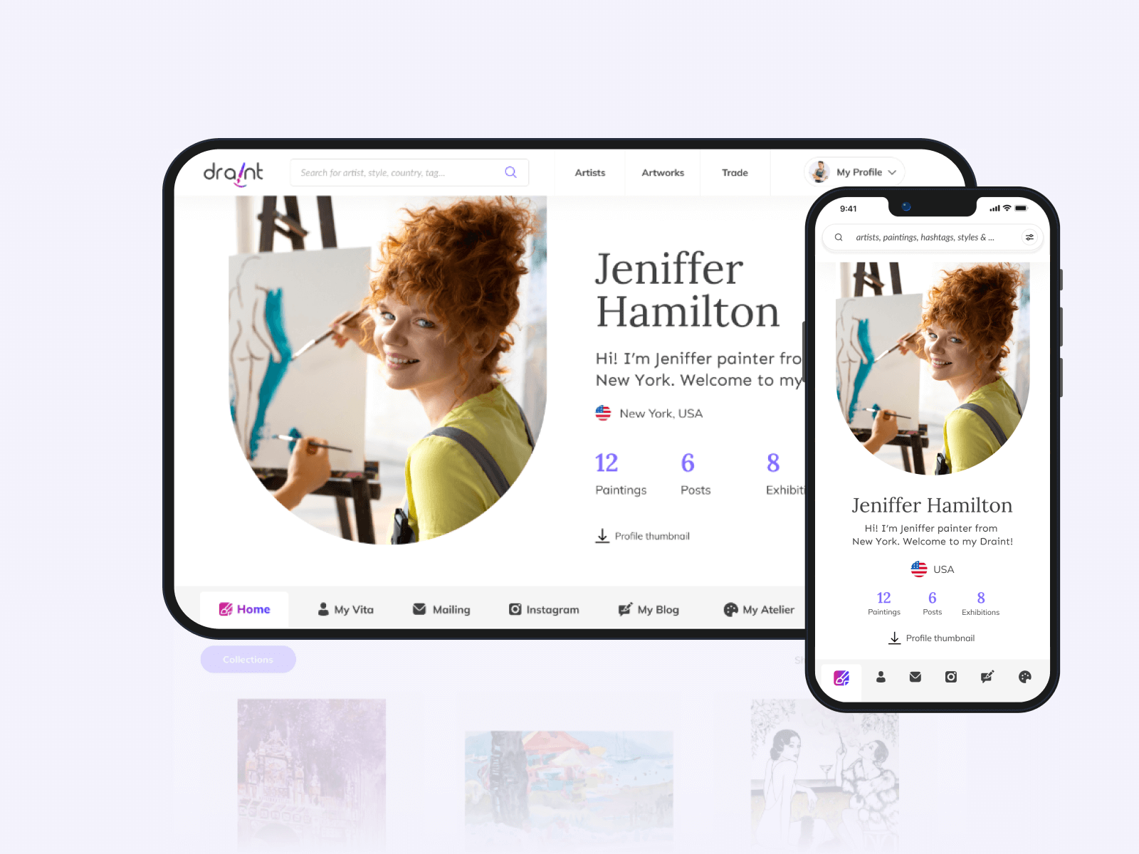 Draint Art collector portfolio tracking screen
