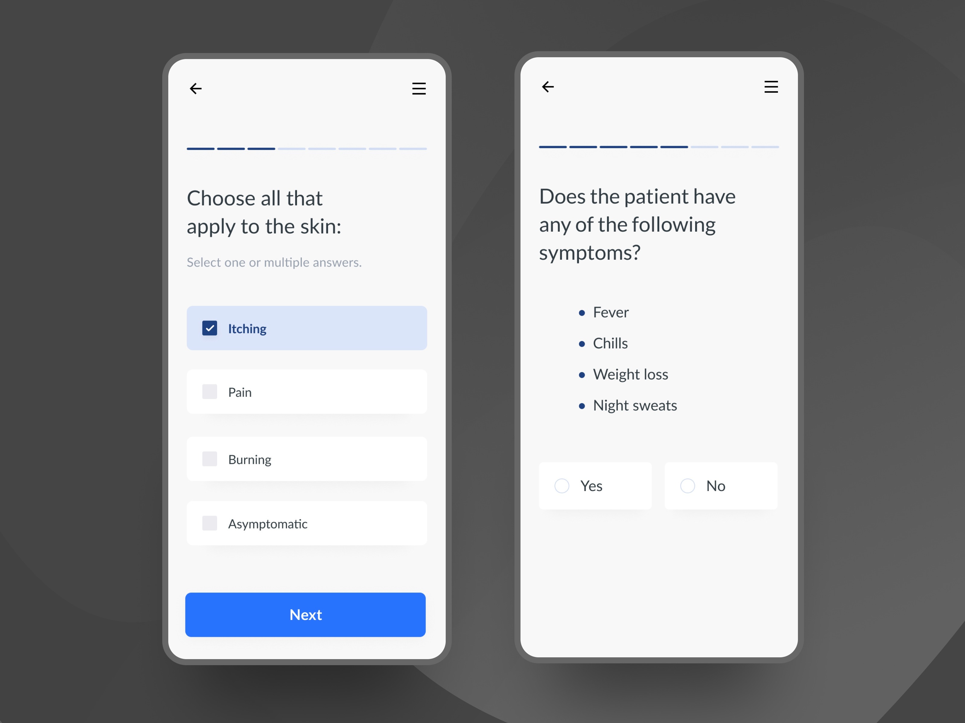Piction Health results comparison screen